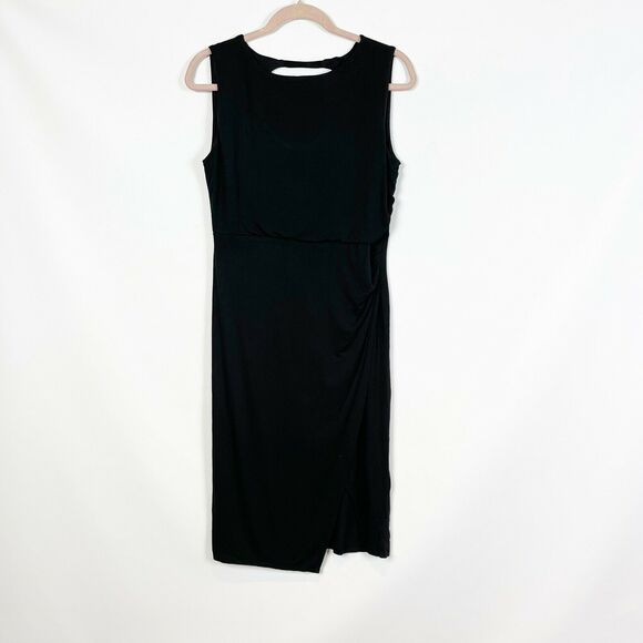 Lisa Rinna Collection Dress Side Ruched Midi NEW - Picture 2 of 6